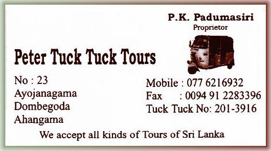 Peter Tuck Tuck Tours in Sri Lanka